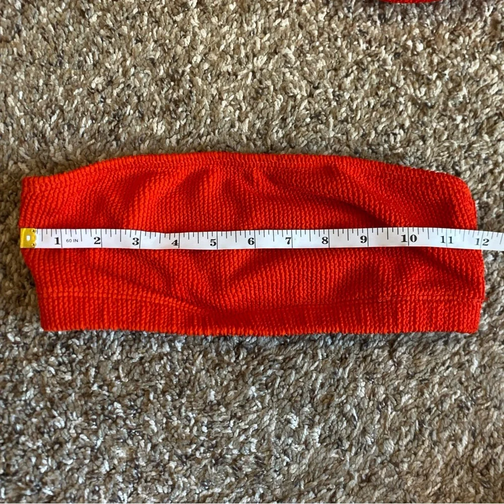 Good American Crinkle Textured Bikini Red Size 1/2 - Picture 8 of 11